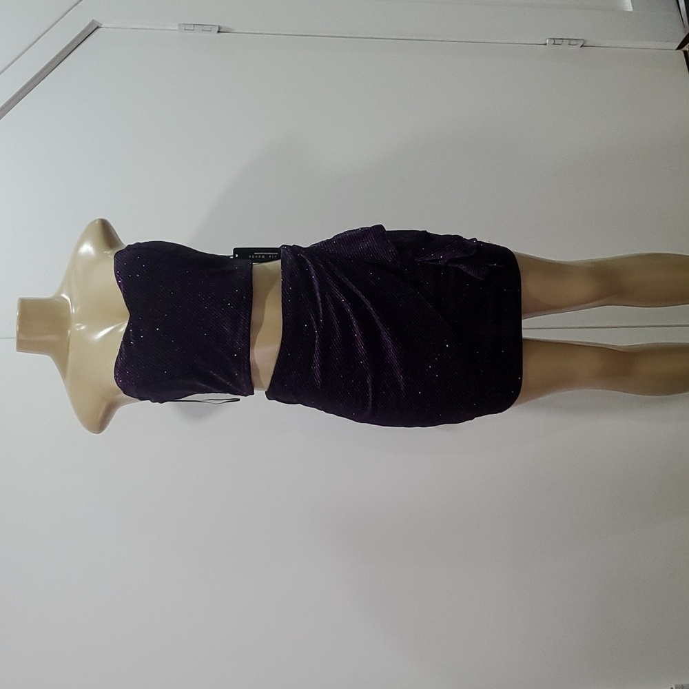 Shimmery  dress set purple
